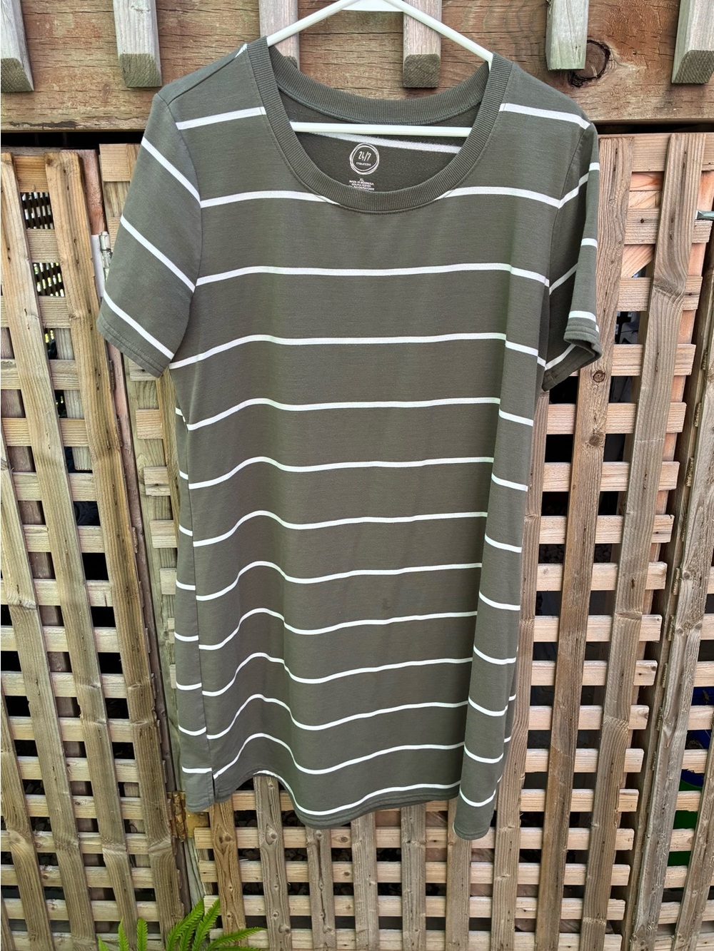 Maurices Green and White Striped Midi Dress